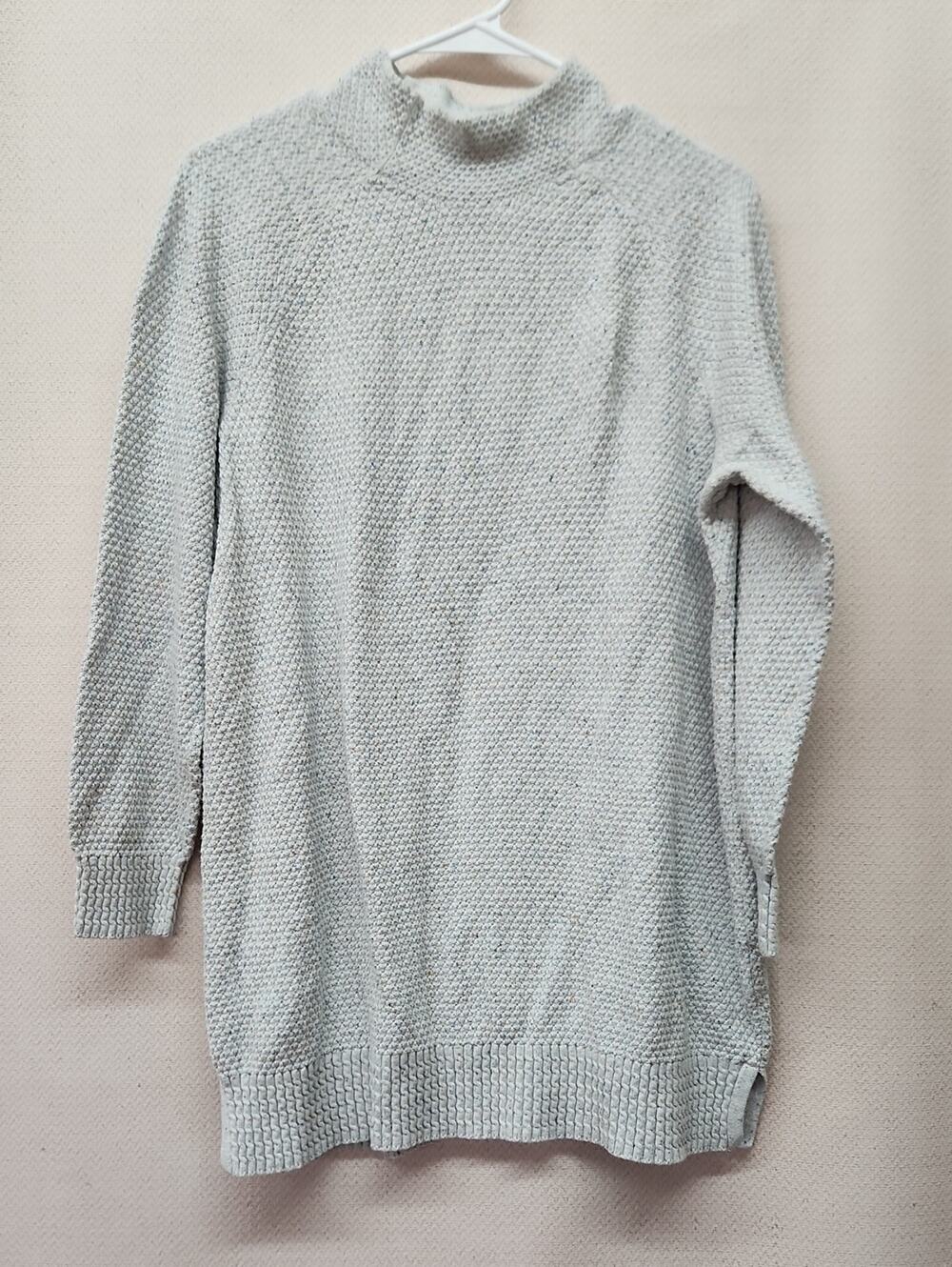 Lands' End Light Gray Knit Turtleneck Sweater